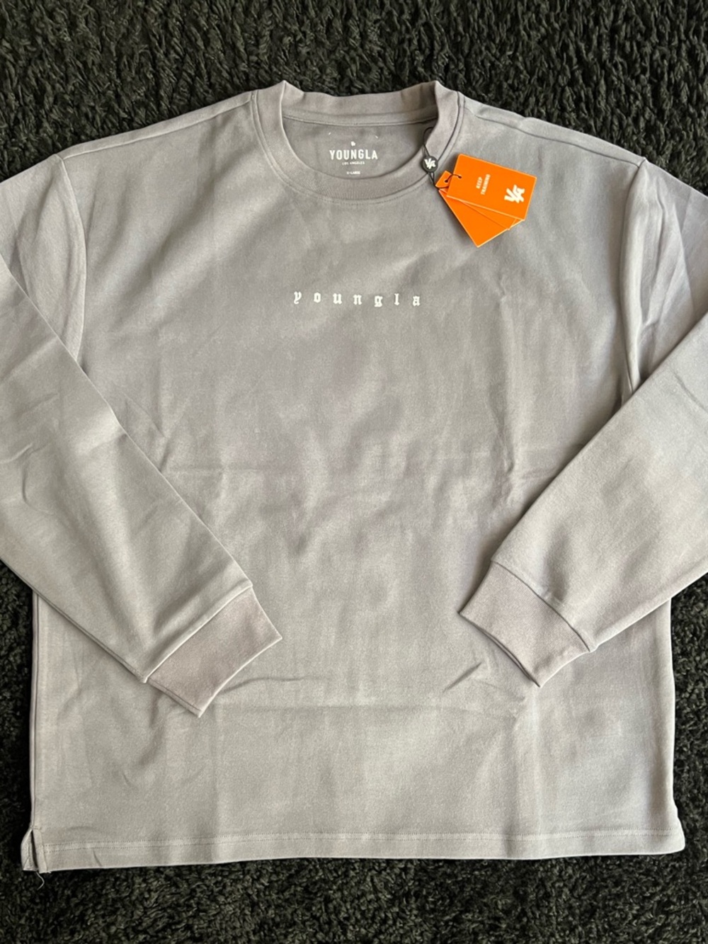 YoungLA Charcoal Gray Logo Crewneck Sweatshirt